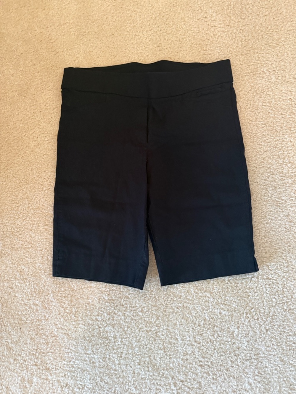 Anne Klein Black High-Waist Stretch Bike Shorts